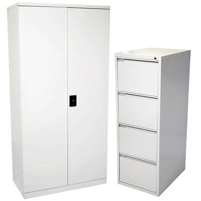 Image for OFFICE NATIONAL FILING STATIONERY CABINET COMBO SILVER GREY from PaperChase Office National