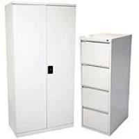 office national filing stationery cabinet combo silver grey