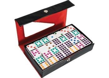 Image for DOMINOES 9 X 9 COLOURED DOTS 55 PIECES IN CASE from PaperChase Office National