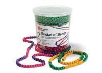 bucket of wooden beads - 2200pcs
