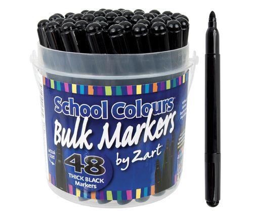 Image for SCHOOL MARKERS BLACK - 48's from PaperChase Office National