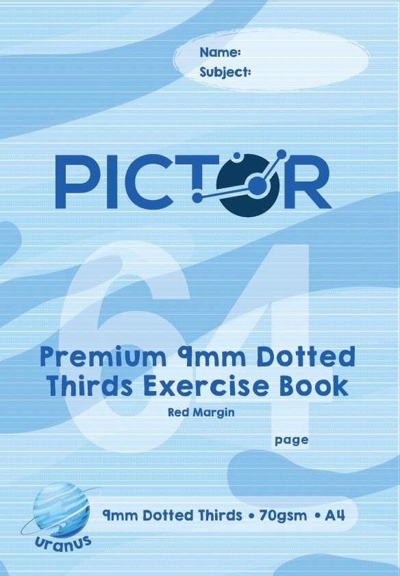 Image for PICTOR PREMIUM EXERCISE BOOK DOTTED THIRDS 9MM 70GSM 64 PAGE A4 URANUS from Paul John Office National