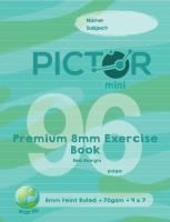 pictor premium mini 225 x 175mm 96 page  exercise book 8mm ruled 70gsm earth