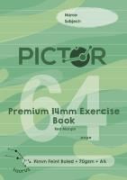 pictor premium a4 64 page exercise book 14mm ruled 70gsm taurus