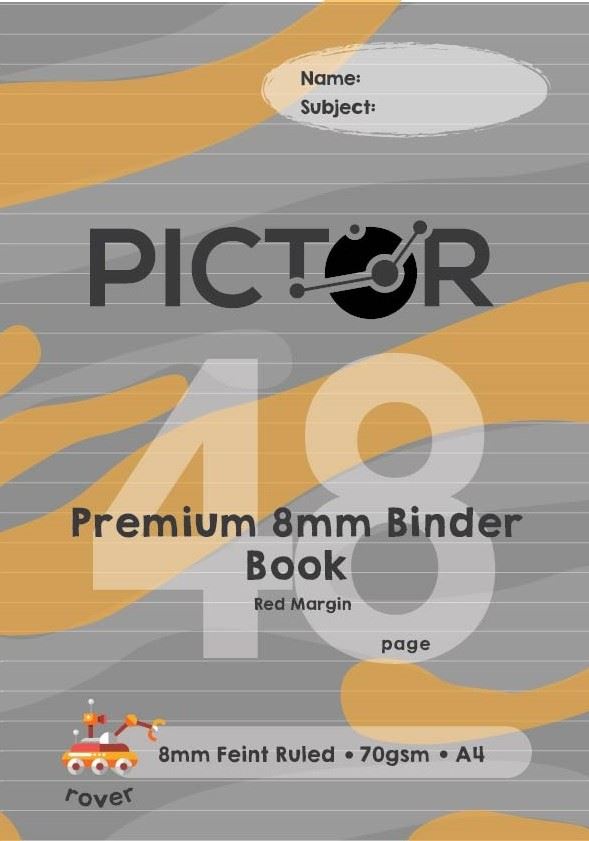 Image for PICTOR PREMIUM A4 48 PAGE BINDER BOOK 8MM RULED 70GSM ROVER from Paul John Office National