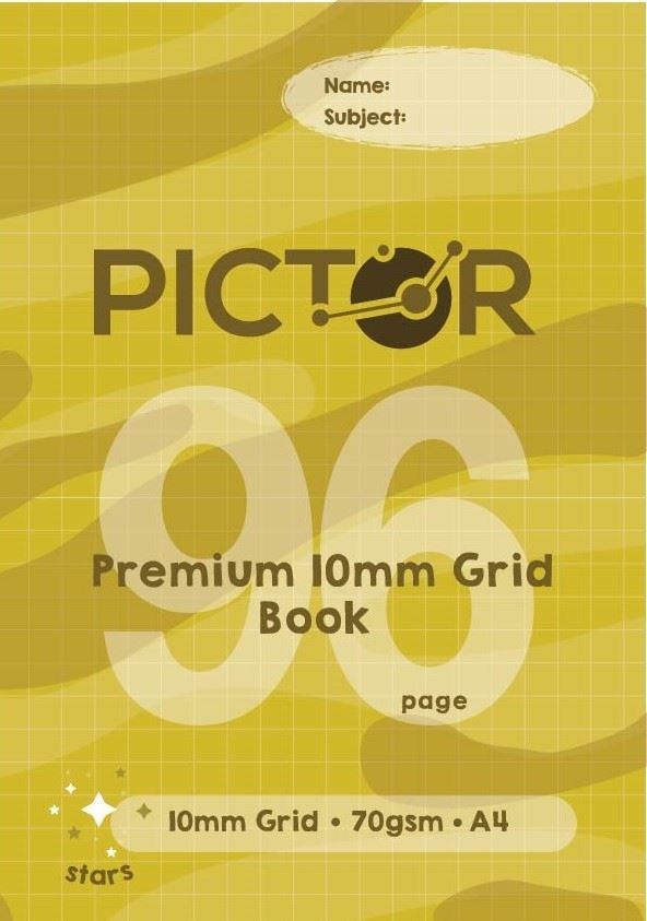 Image for PICTOR PREMIUM A4 96 PAGE GRID BOOK 10MM 70GSM STARS from Paul John Office National