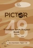 pictor premium a4 48 page project book 8mm plain/ruled 70gsm leo