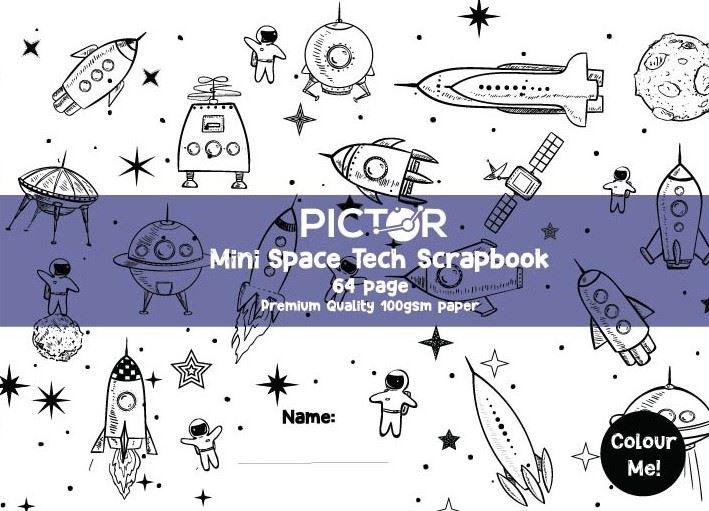 Image for PICTOR PREMIUM PRO 165 X 245MM 64 PAGE PP MINI SPACETECH SCRAPBOOK 100GSM from Paul John Office National