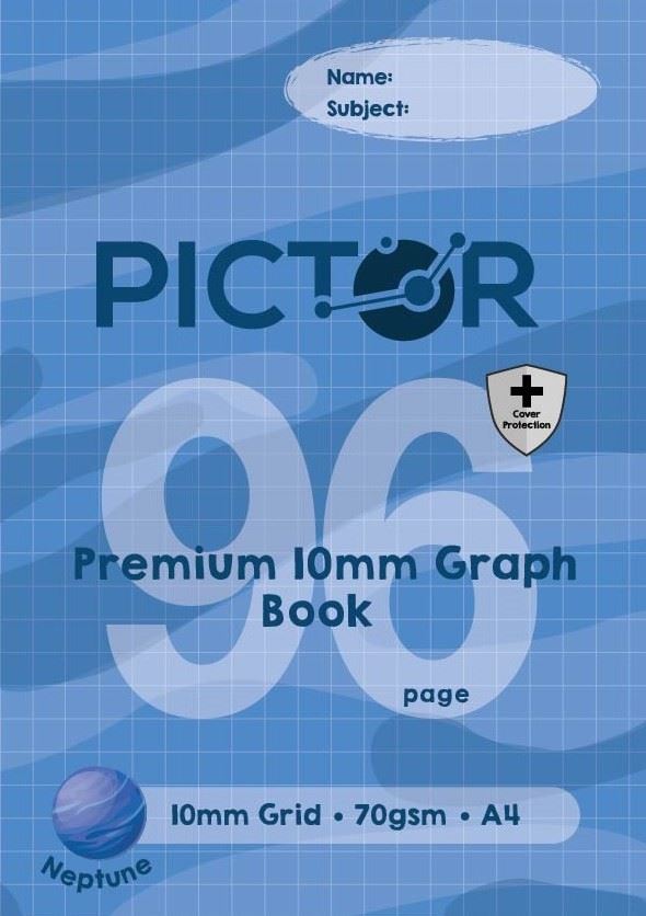 Image for PICTOR PREMIUM PRO A4 96 PAGE PP 10MM GRAPH BOOK 70GSM NEPTUNE from Paul John Office National
