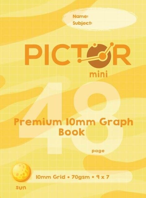 Image for PICTOR PREMIUM MINI 225 X 175MM  48 PAGE GRID BOOK 10MM SQUARES 70GSM SUN from Paul John Office National