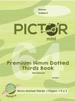 pictor premium  mini 225 x 175mm  64 page exercise book 14mm dotted thirds 70gsm saturn