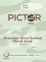 pictor premium mini  225 x 175mm  64 page exercise book 18mm dotted thirds 70gsm pluto