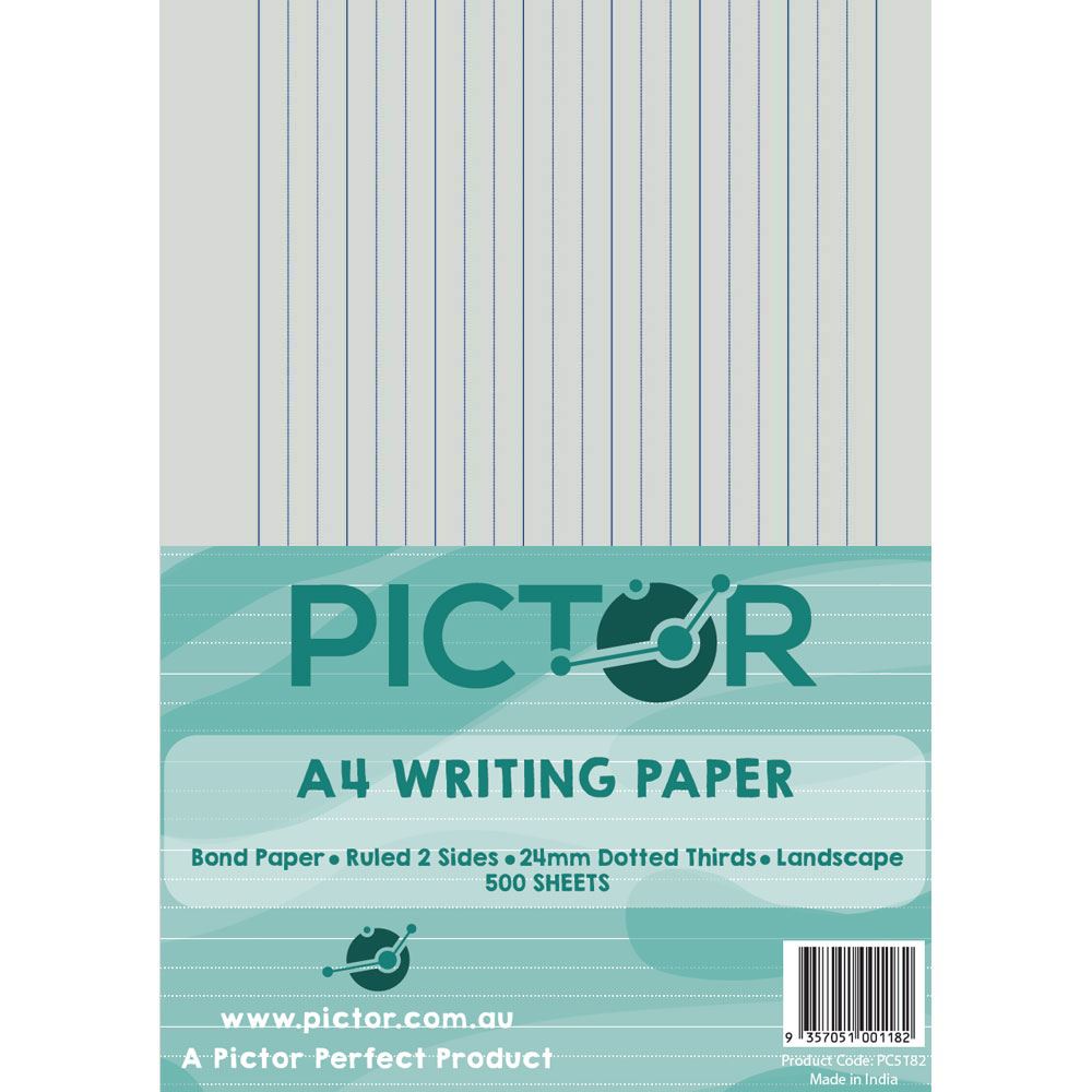 Image for PICTOR WRITING PAPER A4 24MM DOTTED THIRDS LANDSCAPE 500 SHEETS from Paul John Office National