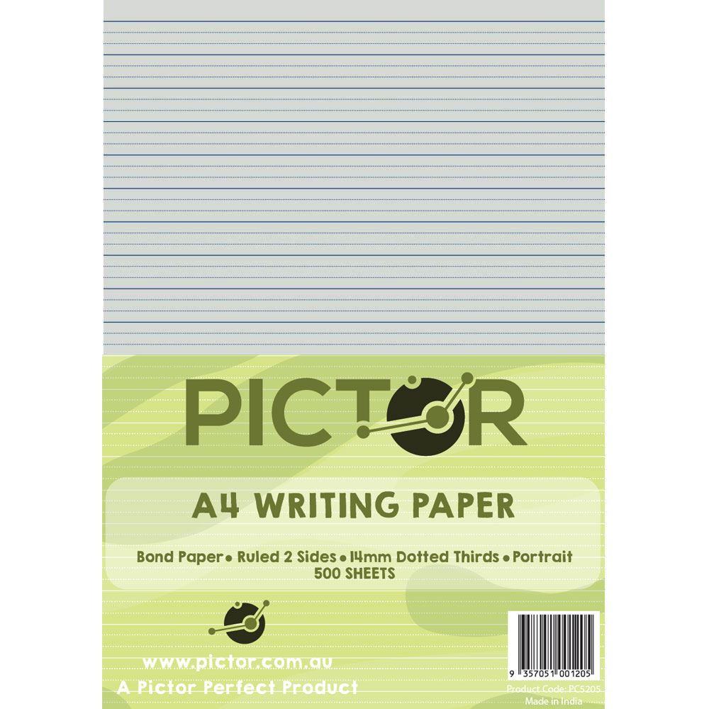 Image for PICTOR WRITING PAPER A4 14MM DOTTED THIRDS PORTRAIT 500 SHEETS from Paul John Office National