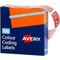 avery 43273 lateral file label side tab year code 23 25 x 38mm orange box 500