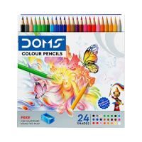 doms full size colour pencils box 24 with bonus sharpener