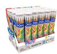 doms coloured pencils - round tin 12+1 colours