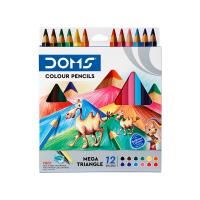 doms jumbo triangular colour pencils 5mm pack 12 with bonus sharpener and 2 markers