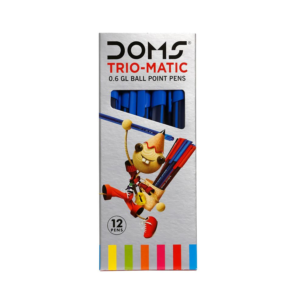 Image for DOMS TRIO-MATIC TRIANGULAR BALL PENS 0.6MM RED INK BOX 12 from Paul John Office National