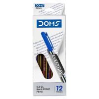 doms everyday 0.6mm ball pens black ink box 12