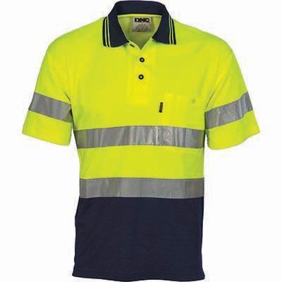 Image for DNC HIVIS COOL BREATHE POLO SHIRT WITH CSR REFLECTIVE TAPE SHORT SLEEVE 2-TONE from Office National Port Augusta