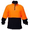 prime mover mf115 hi-vis polar fleece jumper long sleeve 1/4 zip 2-tone