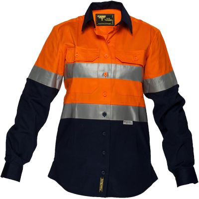 Image for PRIME MOVER ML808 LADIES COTTON DRILL LIGHTWEIGHT SHIRT WITH TAPE 2-TONE from Office National Riverina