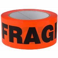 cumberland printed tape fragile orange/black single roll