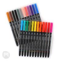 micador stylist brush markers water-based dual tip box 12