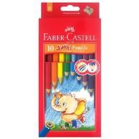 faber-castell junior coloured pencils full length with sharpener pack 10