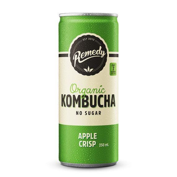 Image for REMEDY KOMBUCHA APPLE CRISP 250ML CAN BOX24 from Surry Office National