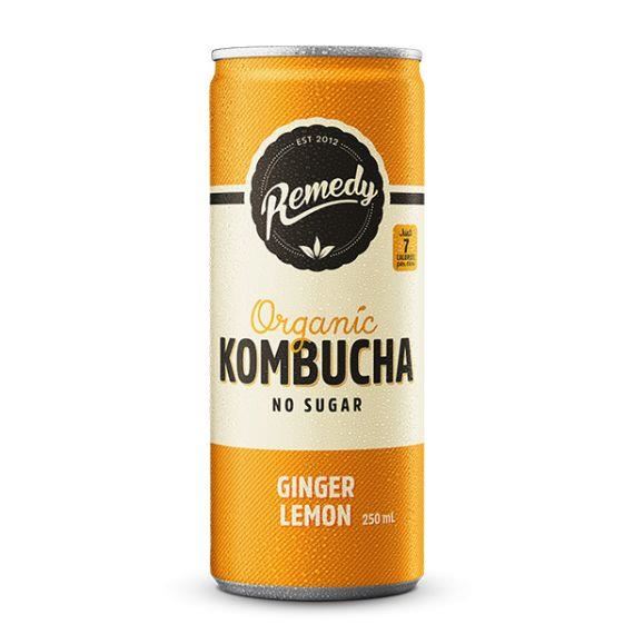 Image for REMEDY KOMBUCHA GINGER LEMON 250ML CAN BOX24 from Surry Office National
