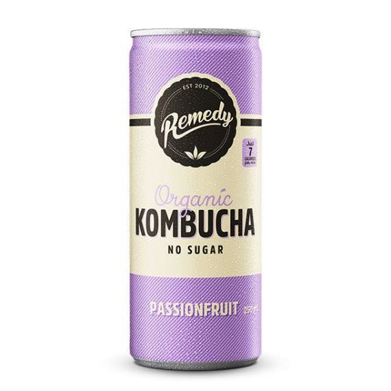 Image for REMEDY KOMBUCHA PASSIONFRUIT 250ML CAN BOX24 from Surry Office National