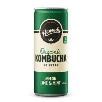 remedy kombucha lemon lime & mint 250ml can box24