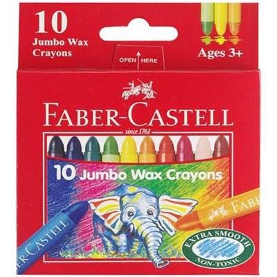 Image for FABER CASTELL JUMBO WAX CRAYONS PACK 10 from Surry Office National