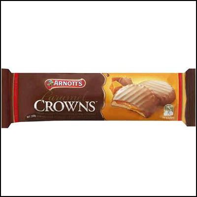 Image for ARNOTTS CHOCOLATE CARAMEL CROWN 200GM from Surry Office National