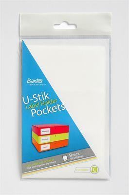 Image for BANTEX U-STIK SELF-ADHESIVE LABEL HOLDERS PACK 9 from Surry Office National