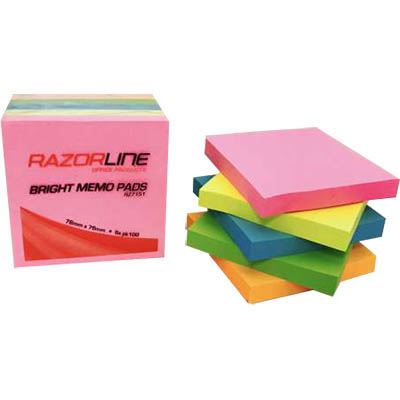Image for RAZORLINE NOTES CUBE 76 X 76MM NEON ASSORTED PACK 5 from Surry Office National