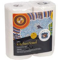 cultural choice kitchen towel 2ply twin pack each