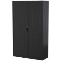 steelco tambour door cabinet 5 shelves 2000 x 1200 x 463mm black satin