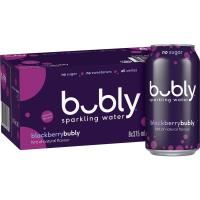 bubly sparkling water no sugar blackberry can 375ml pack 8