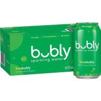 bubly sparkling water no sugar lime can 375ml pack 8