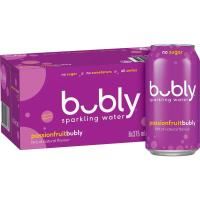 bubly sparkling water no sugar passionfruit can 375ml pack 8