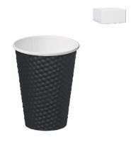 castaway paper cup dimple 12oz black carton 500