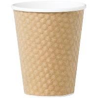 castaway insulcup paper cup full dimple jacket 8oz 280ml brown pkt 25