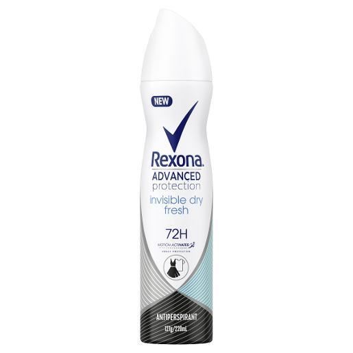 Image for REXONA WOMEN ANTI-PERSPIRANT AEROSOL DEODORANT SPRAY INVISIBLE 220ML from Surry Office National