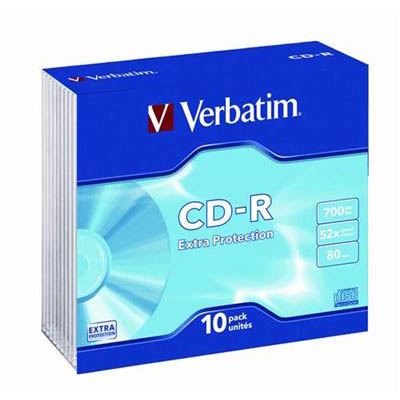 Image for VERBATIM 94935 CD-R 80 MIN 52X SLIM CASE PACK 10 from Office National Sydney Stationery