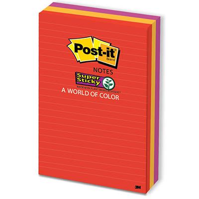 Image for 3M 660-3SSAN POST-IT SUPER STICKY NOTES 90 SHEET PAD 98 X 149MM MARRAKESH PACK 3 from Office National Sydney Stationery