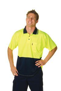Image for ZIONS HI-VIS POLO SHIRT SHORT SLEEVE LARGE YELLOW/NAVY from Office National Sydney Stationery