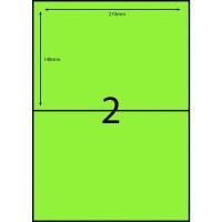 fluoro green  2 per page labels no margins